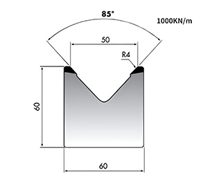 1-V Dies 80°-160/R10mm/H130mm