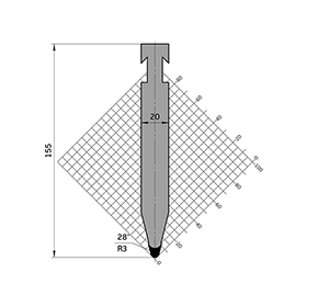 28°H=155 BYSTRONIC Punches/Top-Tool-R3/100t/m max