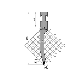 30°H=155 BYSTRONIC Punches/Top-Tool-R1/80t/m max