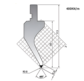 60° AMADA System Punchs/Top-Tools-R0.8/H145