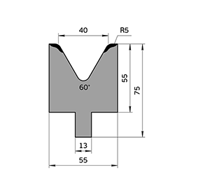 60°H=55 BYSTRONIC Dies/80t/m max