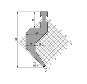 85°H=155 BYSTRONIC Punches/Top-Tool-R0.8/50t/m max