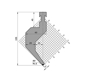 85°H=155 BYSTRONIC Punches/Top-Tool-R1.5/50t/m max