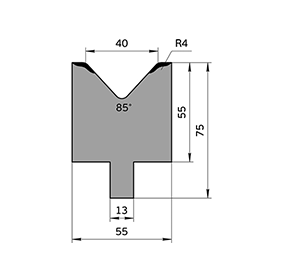 85° H=55 BYSTRONIC Dies/100t/m max