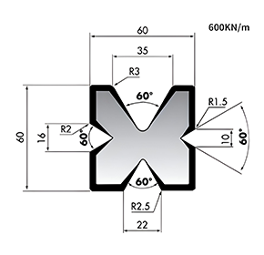Mult-V Dies 60°/60mm