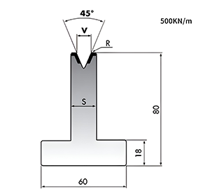 System Amada 45°/V6-V25/H80mm