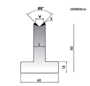 T-Dies Amada 88°/V6-V25/H80mm