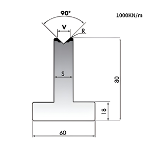 T-Dies Amada 90°/V6-V25/H80mm/