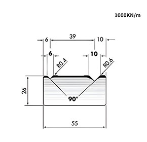 90° 2-V Dies 90°-R0.4-R0.6